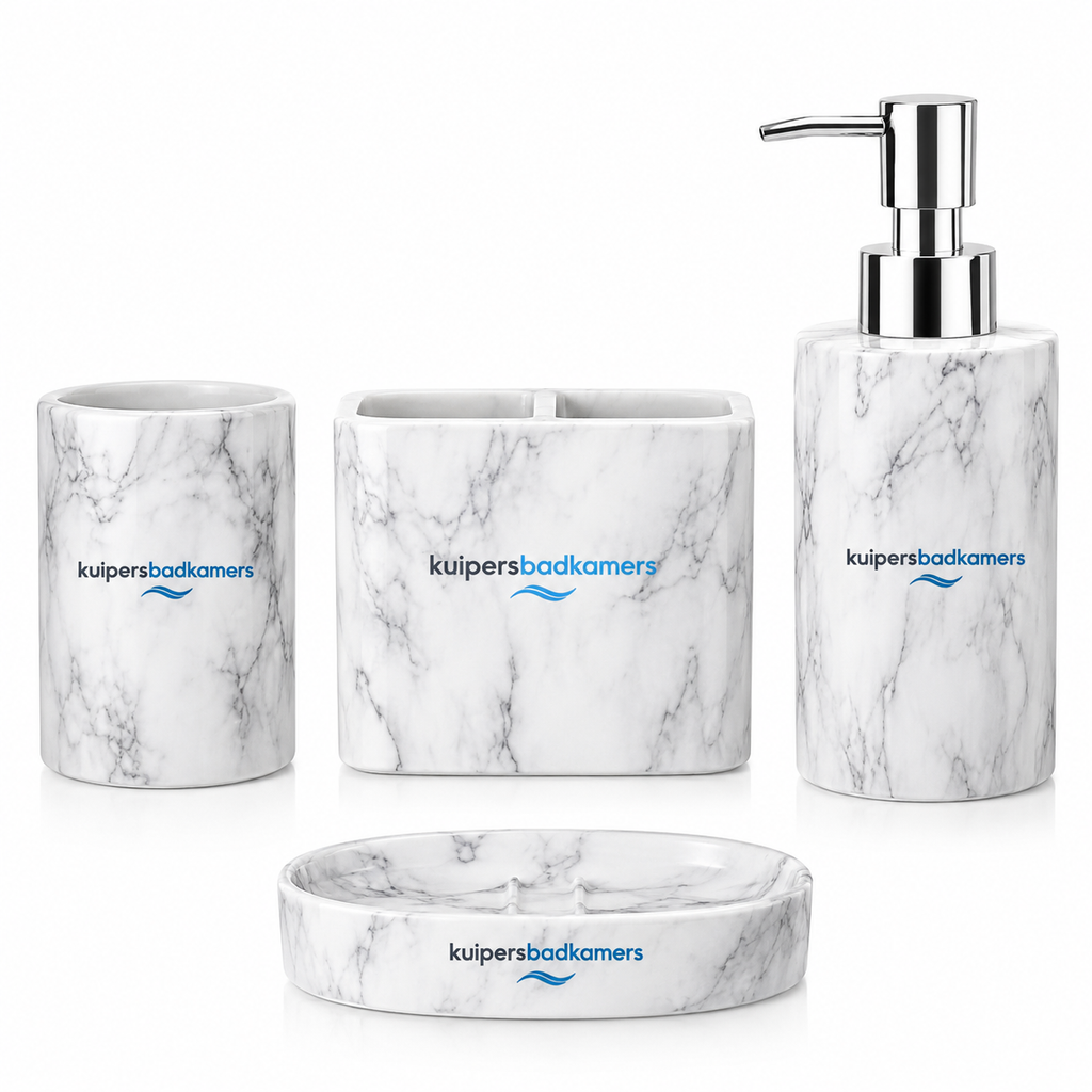 Kuipers Badkamers 4-Piece Marble Bathroom Accessories Set