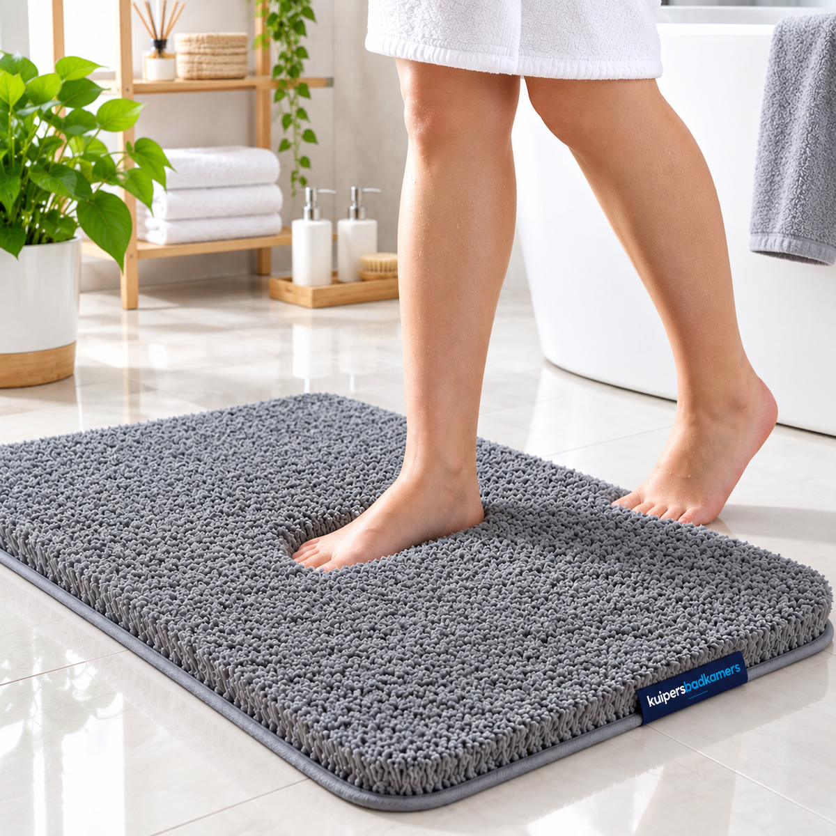Kuipers Badkamers 20 × 30" Grey Bathroom Bath Mat