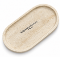 Kuipers Badkamers Travertine Vanity Tray 9.4" × 5.9" – Decorative Bathroom Countertop Tray